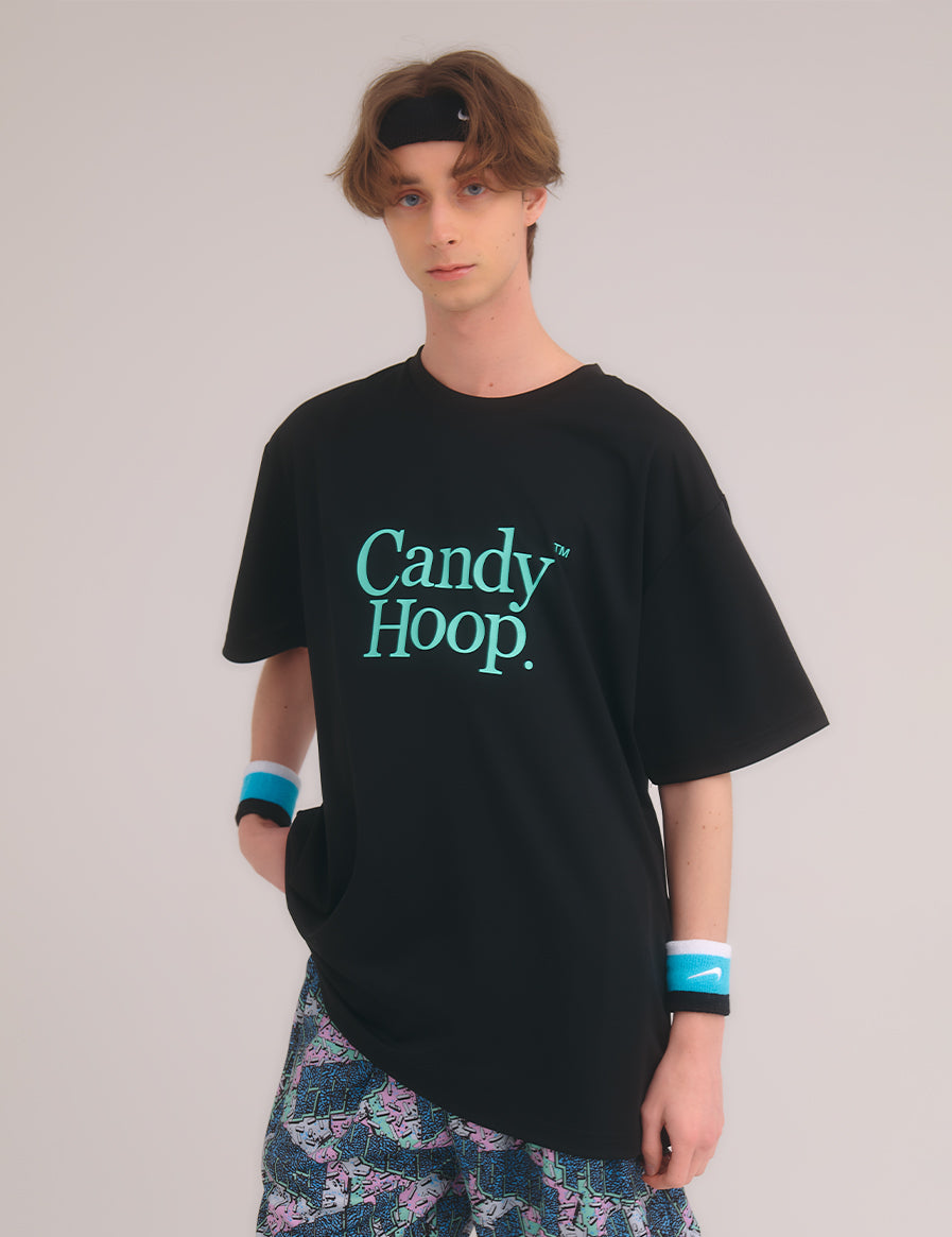 BASIC LOGO DRY TEE (BLACK×MINT) - CandyHoop