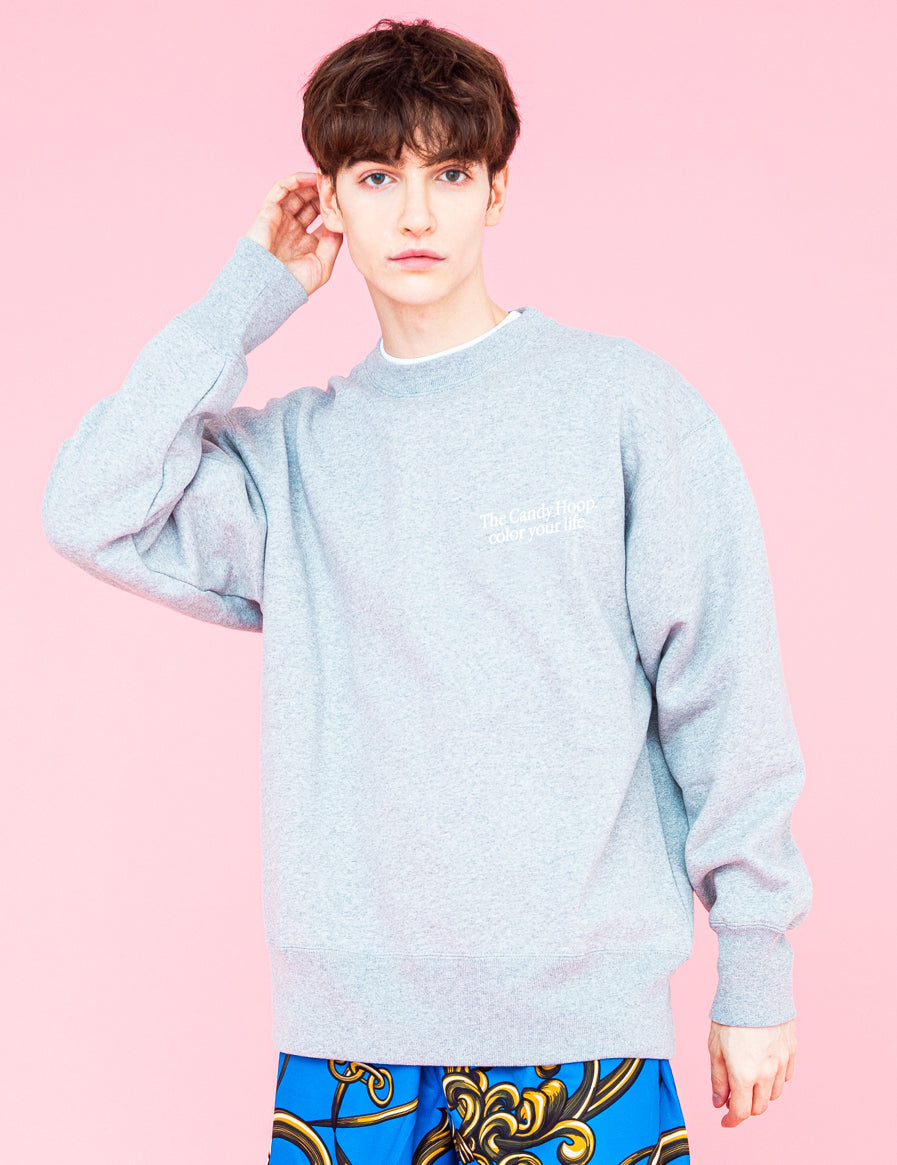 EMBROIDERY LOGO SWEAT (GRAY) - CandyHoop