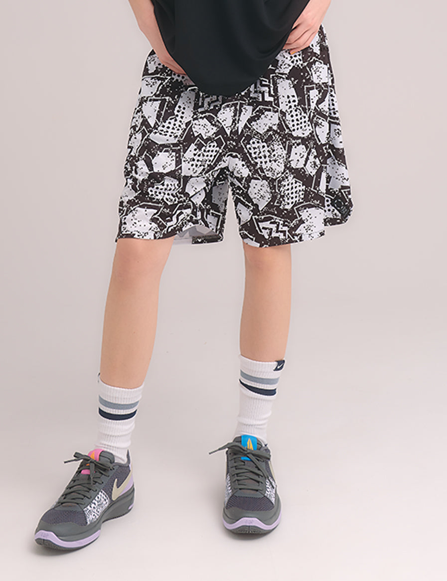 GEOMETRIC SHORTS (BLACK) - CandyHoop