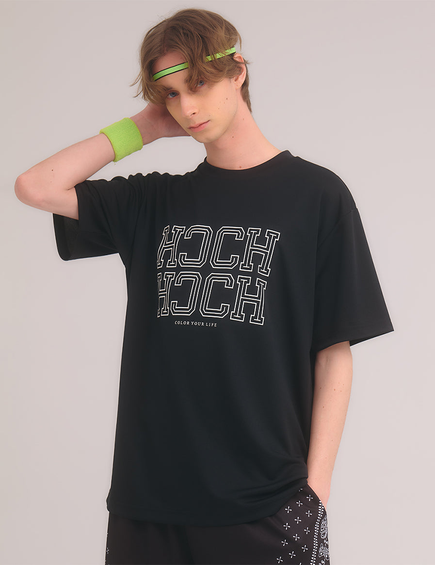 MONOGRAM DRY TEE (BLACK) - CandyHoop