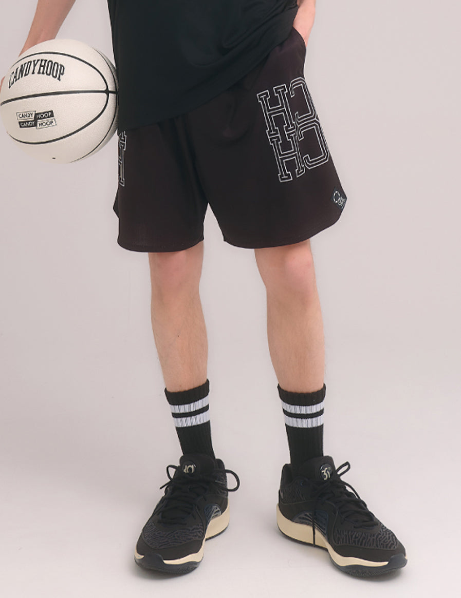 MONOGRAM SHORTS (BLACK) - CandyHoop