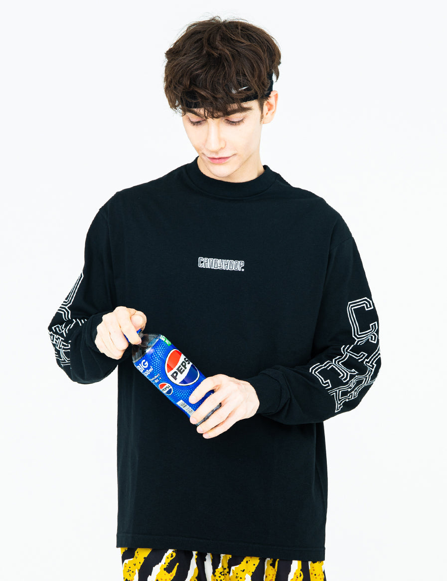 MONOGRAM LONG SLEEVE TEE (BLACK) - CandyHoop