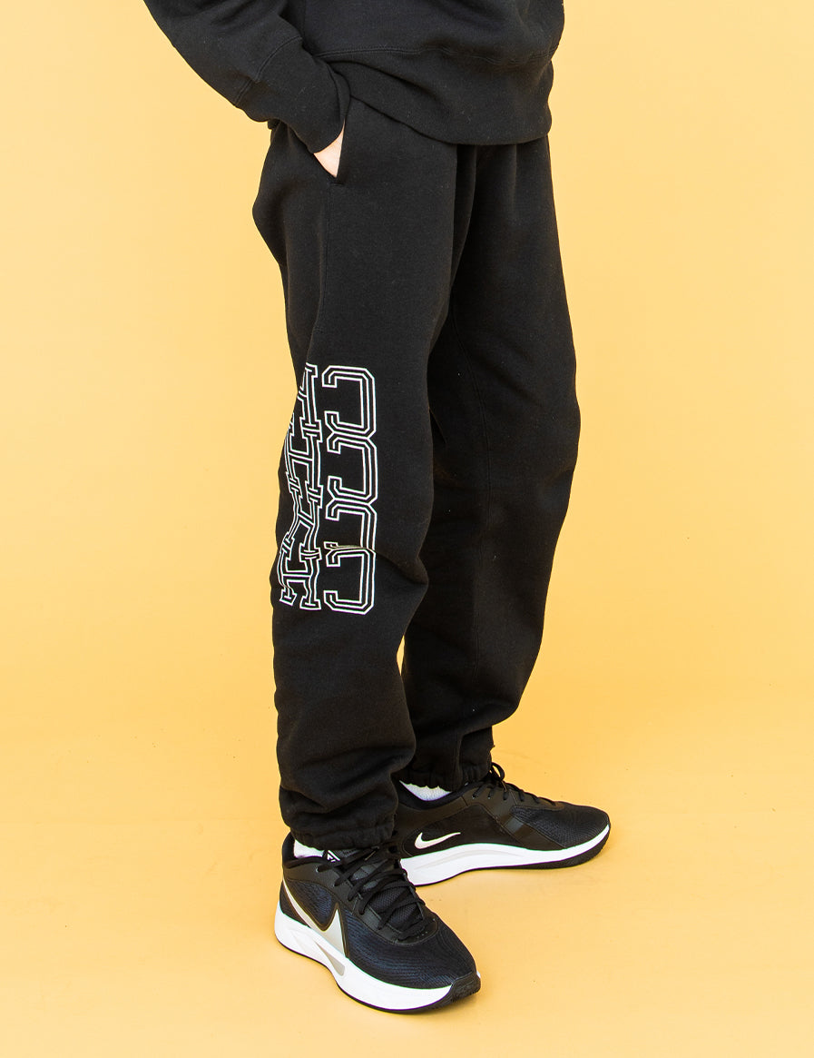 MONOGRAM SWEAT PANTS (BLACK) - CandyHoop