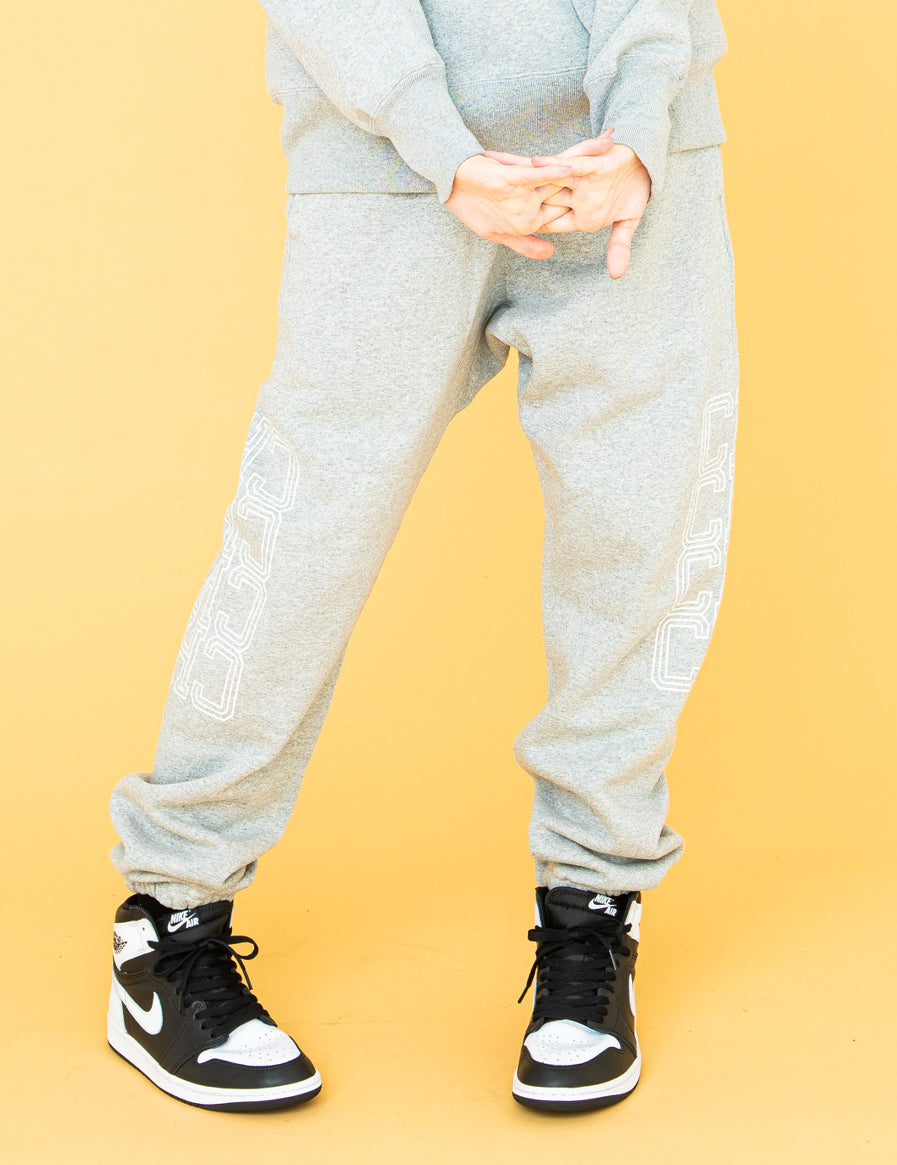 MONOGRAM SWEAT PANTS (GRAY) - CandyHoop
