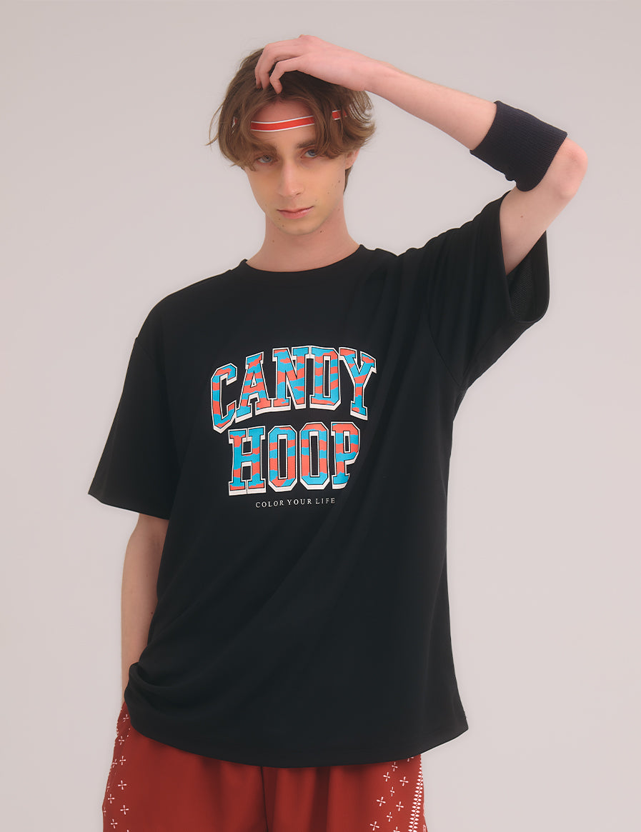 RETRO POP LOGO DRY TEE (RED×BLUE) - CandyHoop