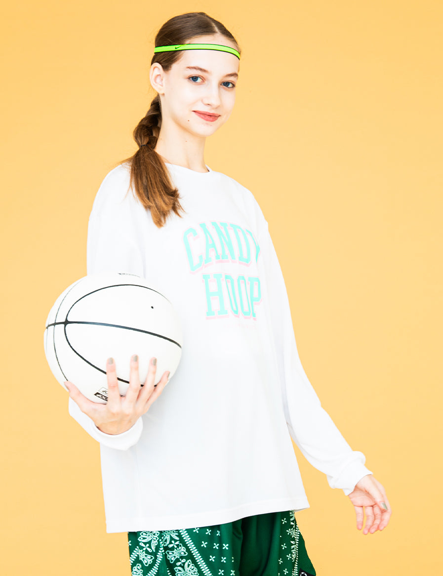 RETRO POP LOGO DRY LS TEE (WHITE) - CandyHoop