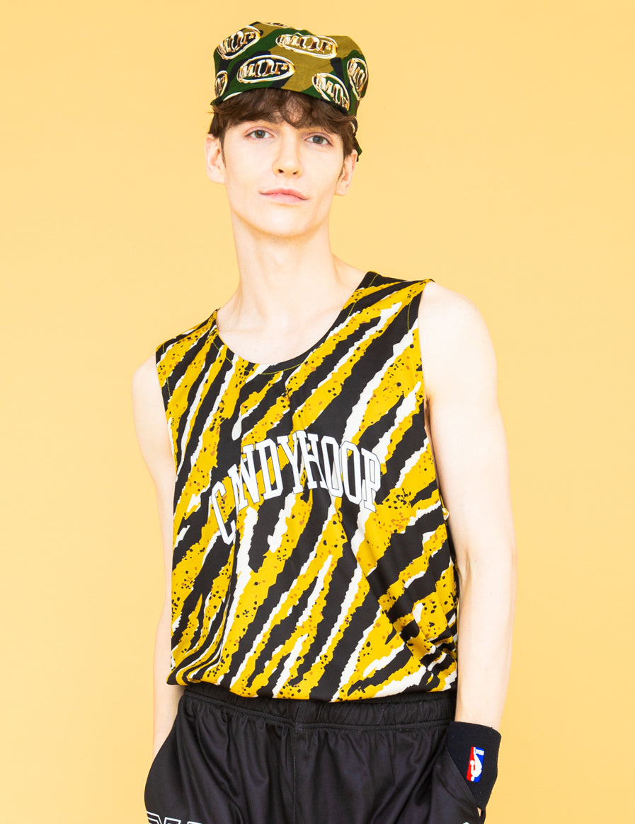 TIGER CAMOUFLAGE TANK TOP (YELLOW) - CandyHoop
