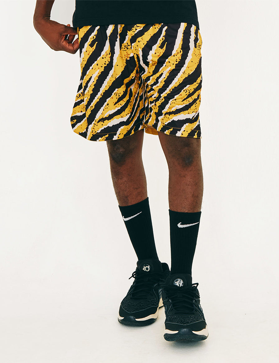 TIGER CAMOUFLAGE SHORTS (YELLOW) - CandyHoop