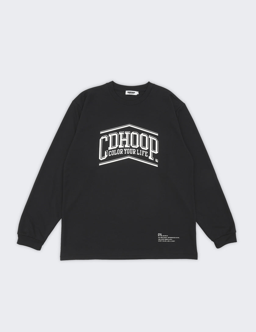 PEAK ARCH LOGO DRY LS TEE (BLACK) - CandyHoop