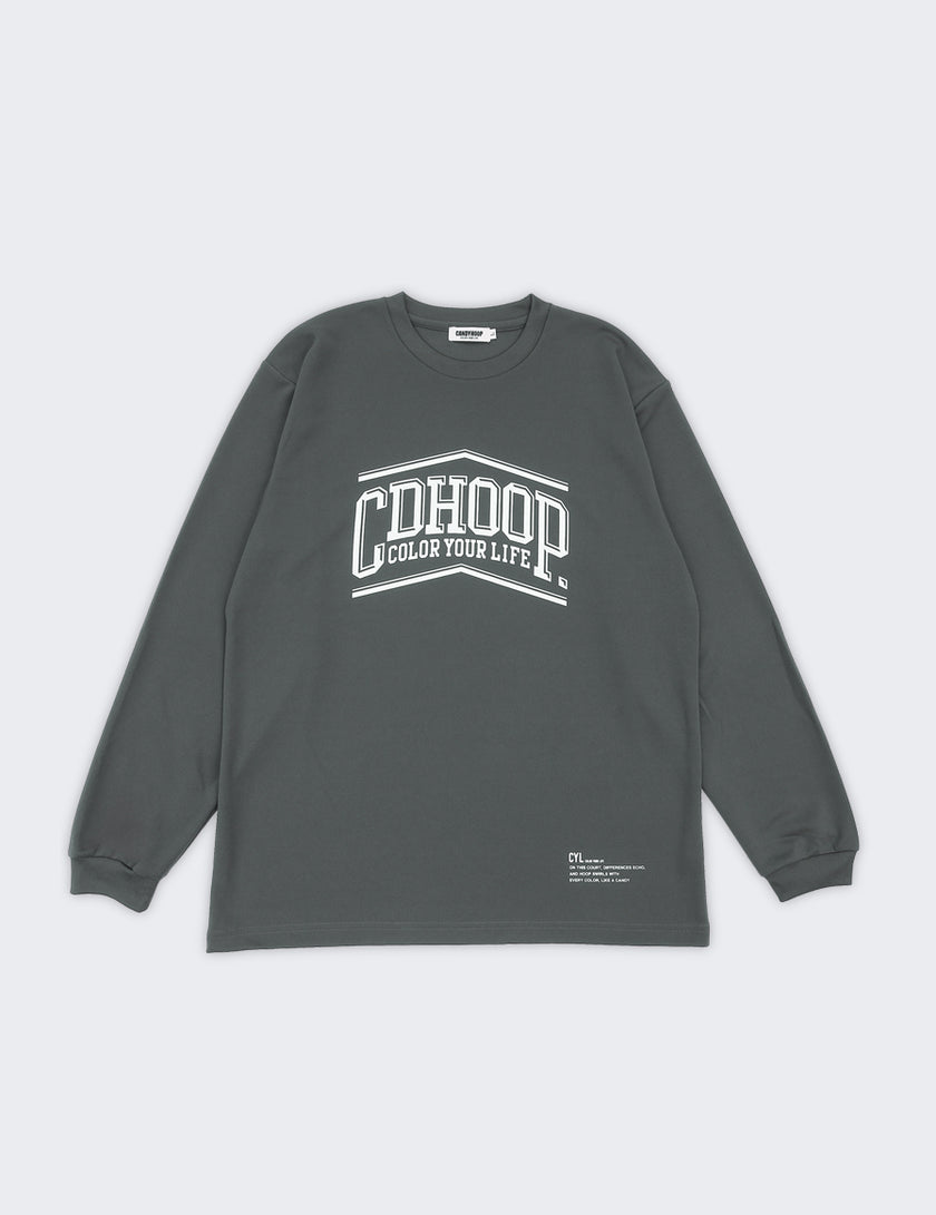 PEAK ARCH LOGO DRY LS TEE (GRAY) - CandyHoop