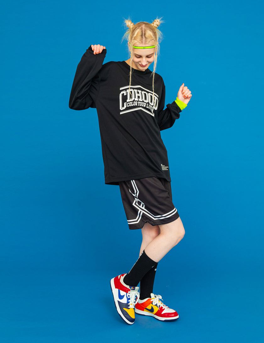 PEAK ARCH LOGO DRY LS TEE (BLACK) - CandyHoop