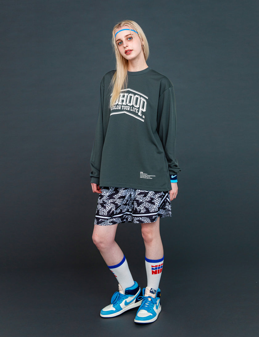 PEAK ARCH LOGO DRY LS TEE (DARK GRAY) - CandyHoop