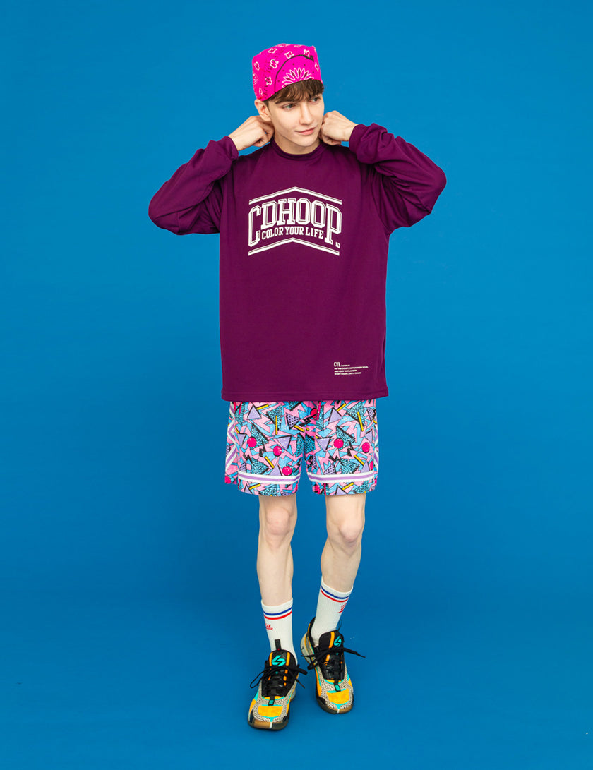 PEAK ARCH LOGO DRY LS TEE (PURPLE) - CandyHoop