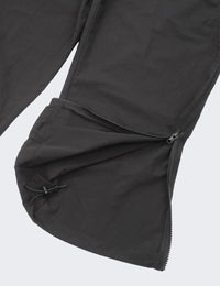 MESH PANEL NYLON PANTS (BLACK)