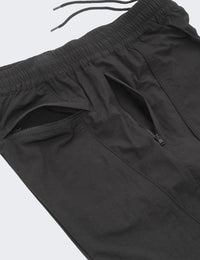 MESH PANEL NYLON PANTS (BLACK)