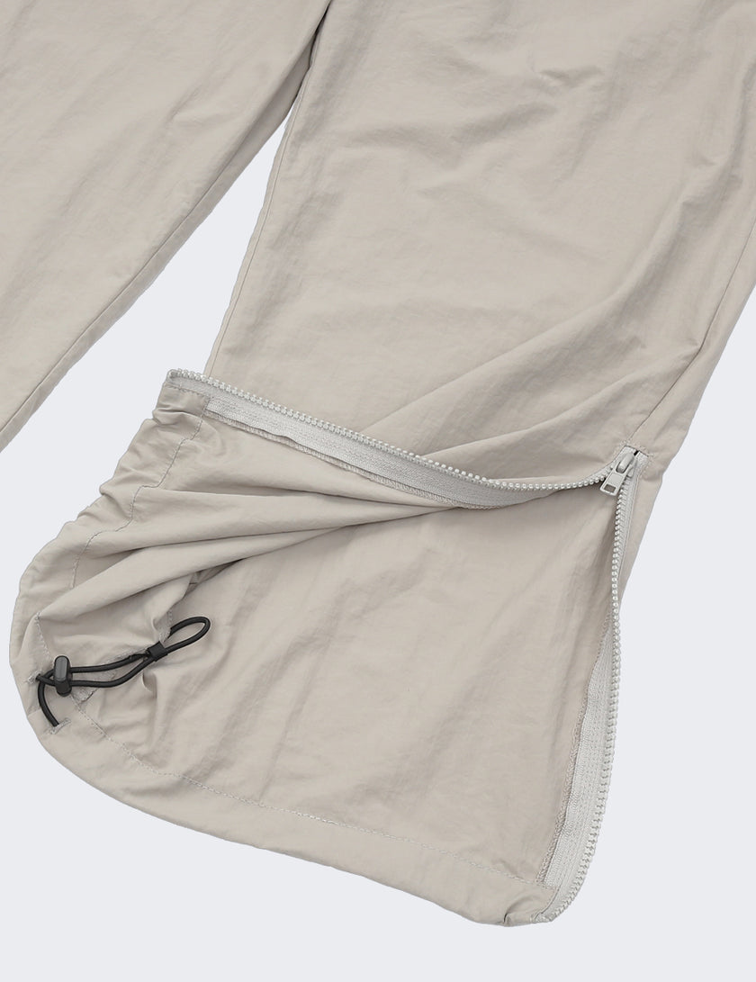 MESH PANEL NYLON PANTS (GRAY)