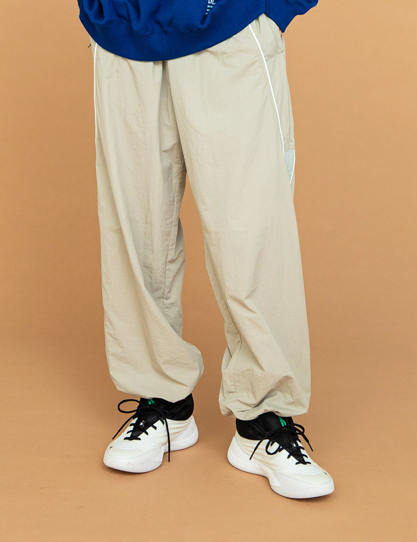 MESH PANEL NYLON PANTS (GRAY)