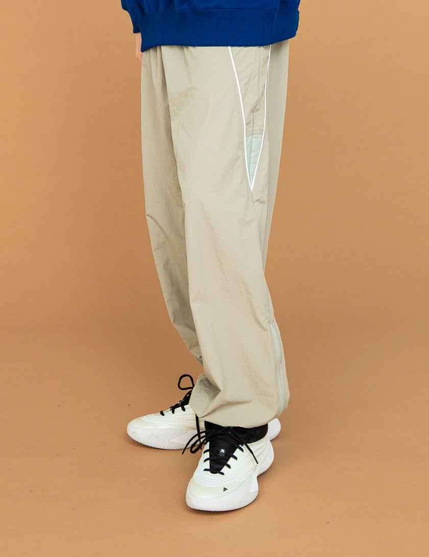 MESH PANEL NYLON PANTS (GRAY)