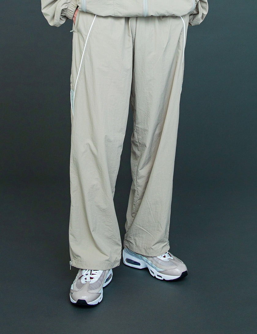 MESH PANEL NYLON PANTS (GRAY)