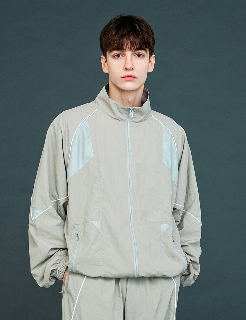 MESH PANEL NYLON JKT (GRAY)