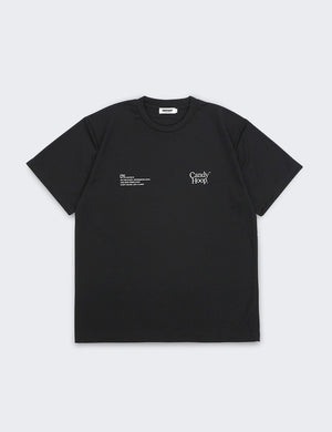TWIN LOGO MESSAGE DRY TEE (BLACK) - CandyHoop