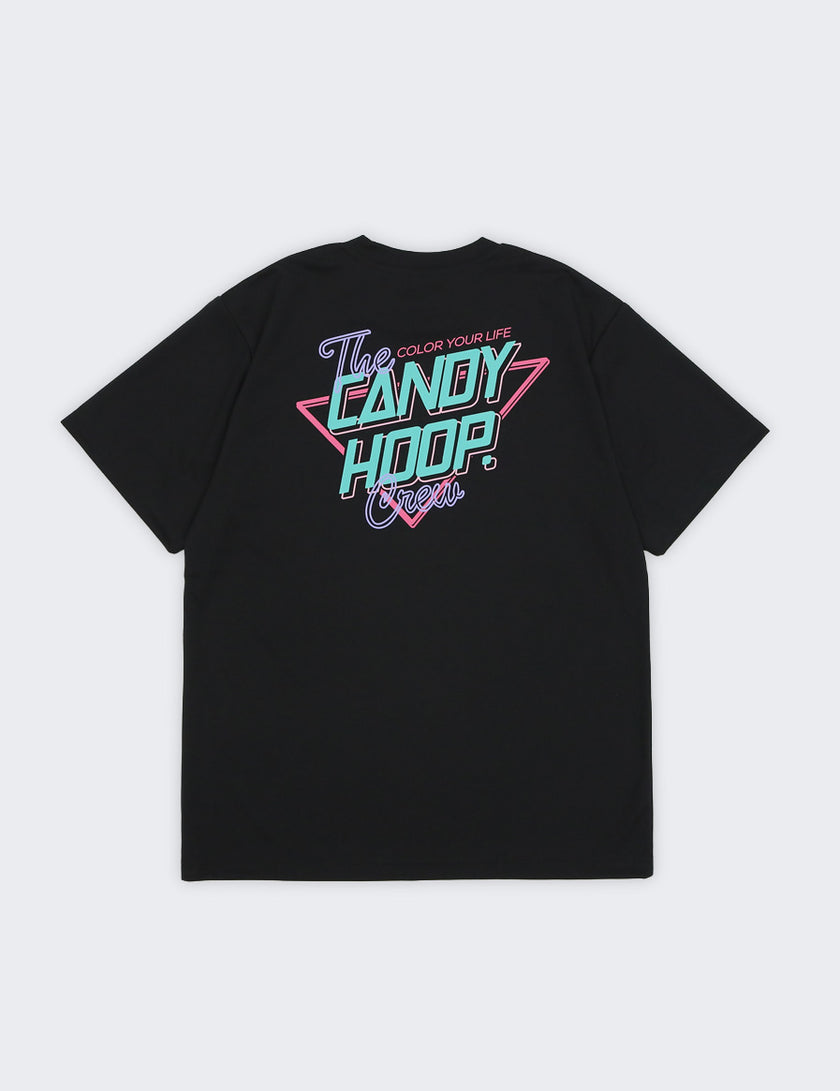 NEON SIGN LOGO DRY TEE 2 (BLACK×GREEN) - CandyHoop