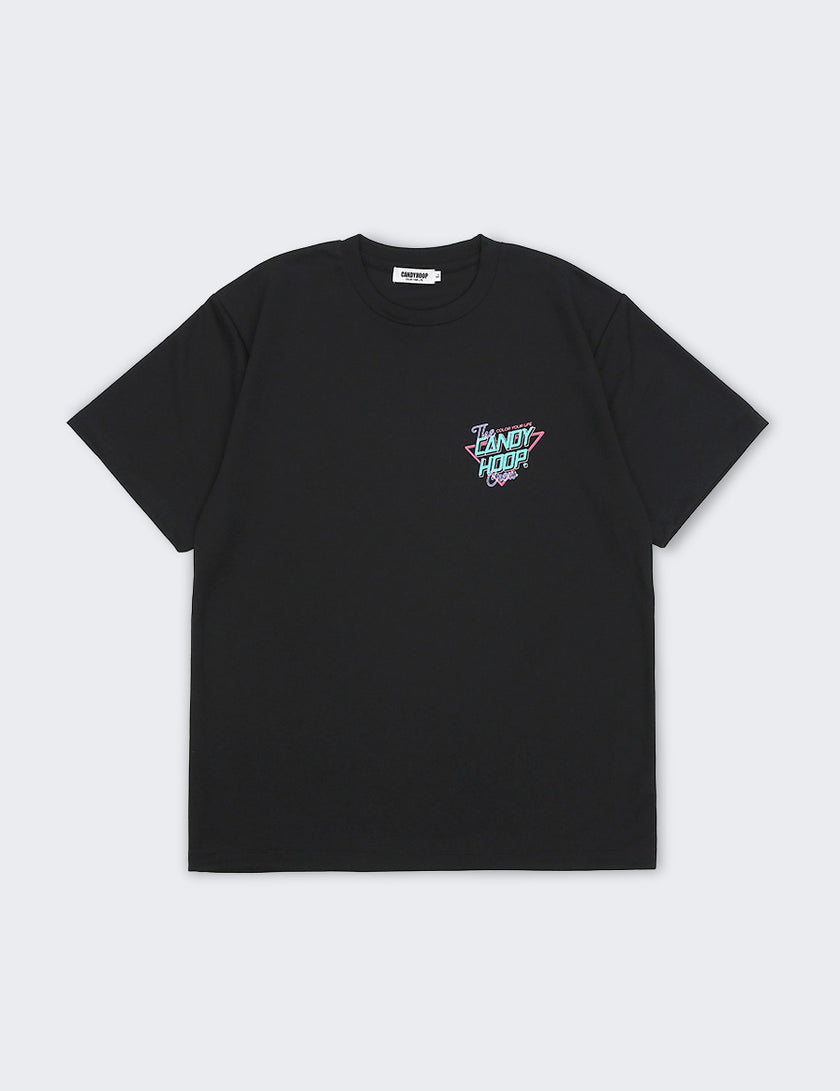 NEON SIGN LOGO DRY TEE 2 (BLACK×GREEN) - CandyHoop