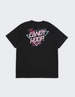 NEON SIGN LOGO DRY TEE 2 (BLACK×PINK) - CandyHoop