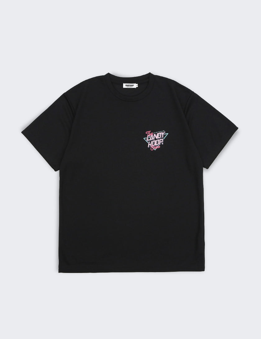NEON SIGN LOGO DRY TEE 2 (BLACK×PINK) - CandyHoop