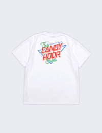 NEON SIGN LOGO DRY TEE 2 (WHITE×RED) - CandyHoop