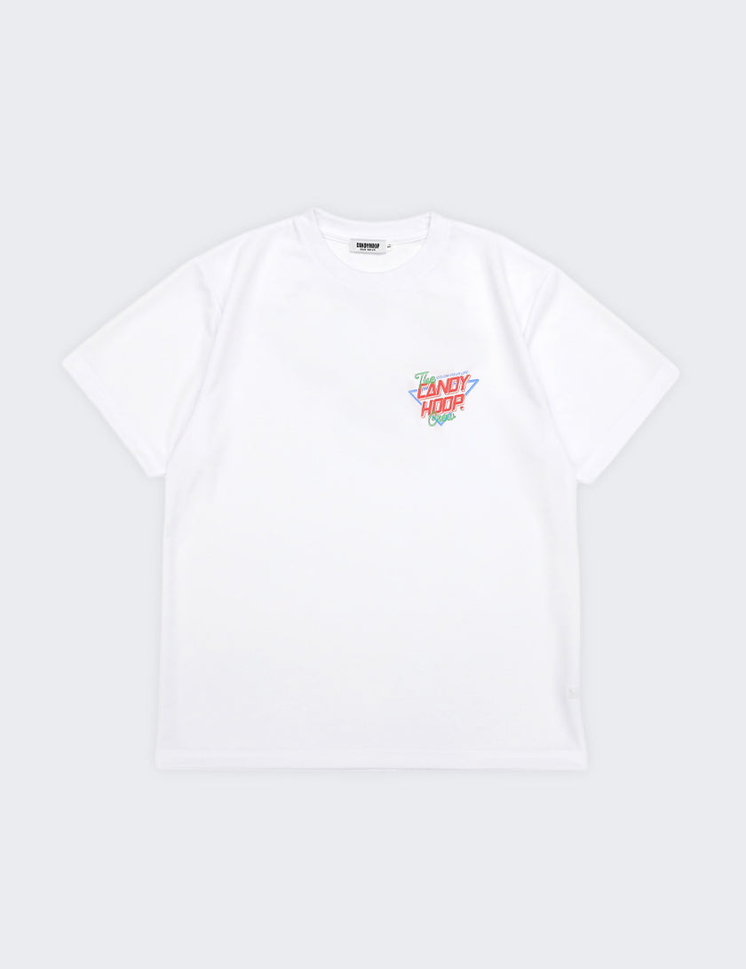 NEON SIGN LOGO DRY TEE 2 (WHITE×RED) - CandyHoop