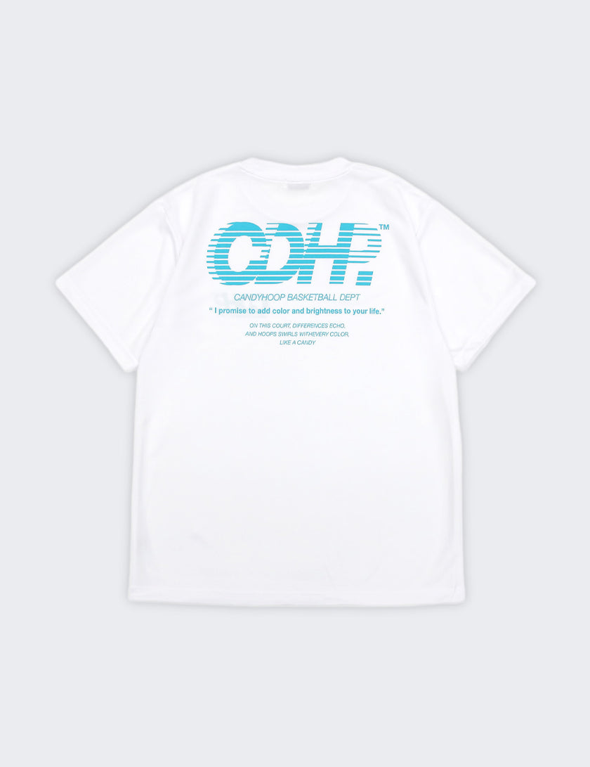 BRISK LOGO DRY TEE (WHITE×BLUE) - CandyHoop