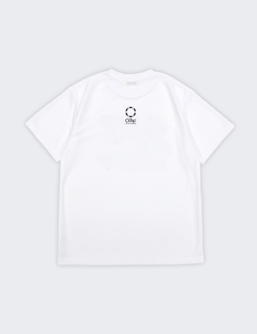 STACKED LOGO DRY TEE (WHITE×BLUE) - CandyHoop