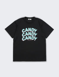 STACKED LOGO DRY TEE (BLACK×GREEN) - CandyHoop