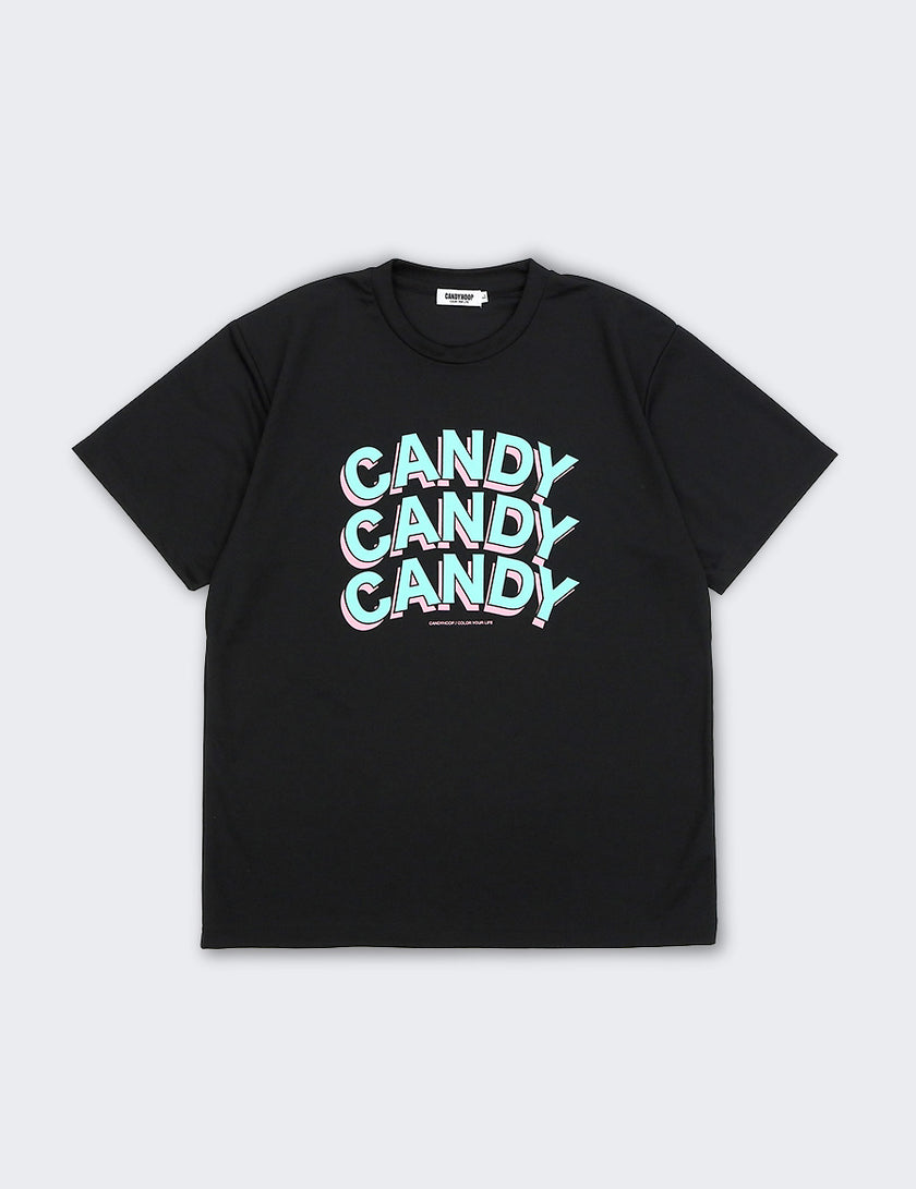 STACKED LOGO DRY TEE (BLACK×GREEN) - CandyHoop