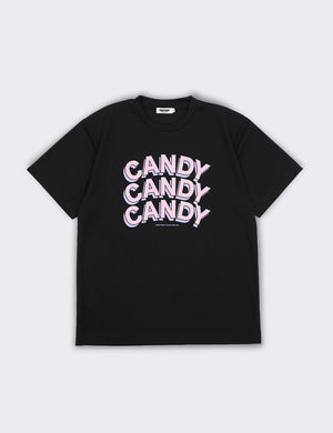 STACKED LOGO DRY TEE (BLACK×PINK) - CandyHoop
