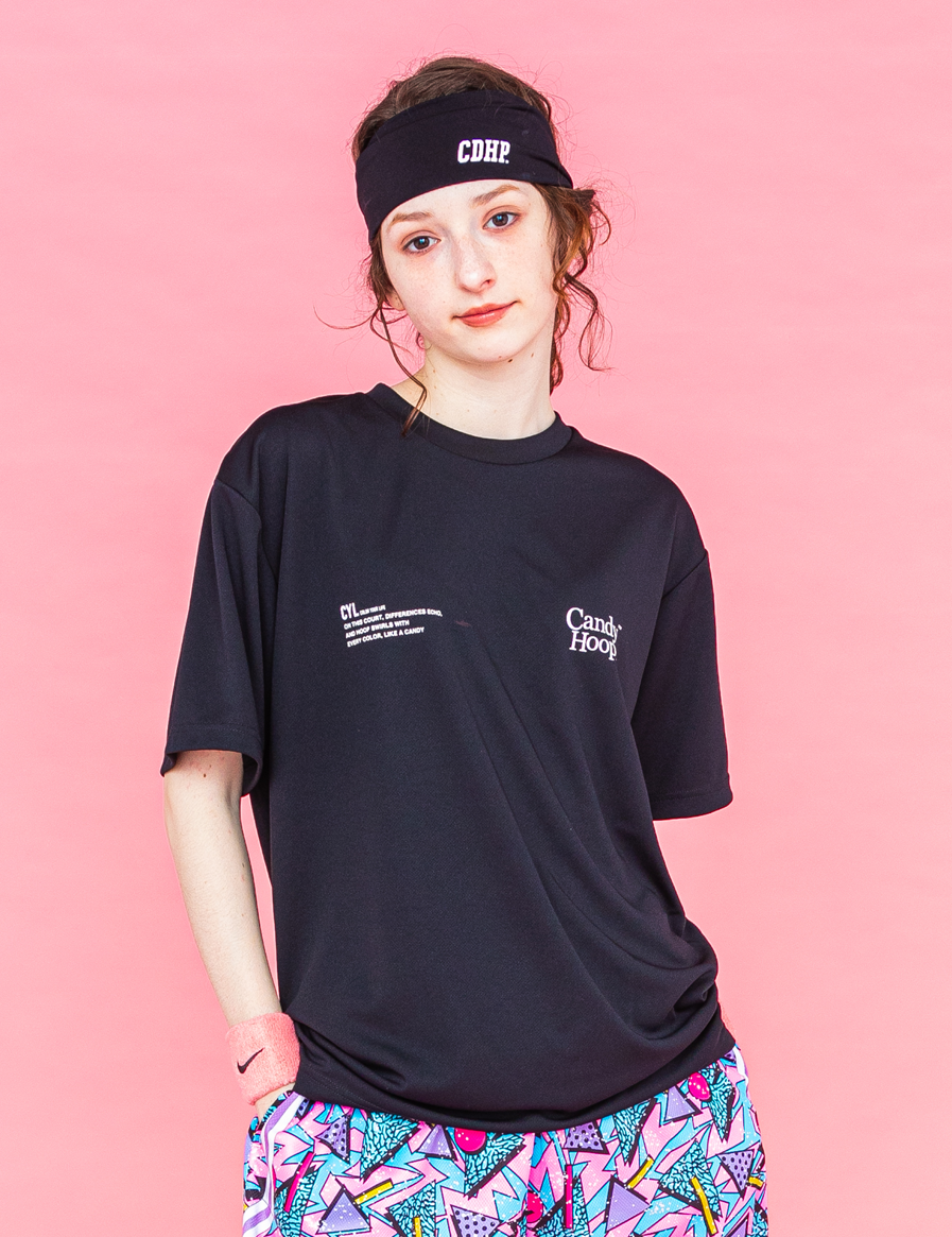 TWIN LOGO MESSAGE DRY TEE (BLACK) - CandyHoop
