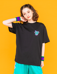 NEON SIGN LOGO DRY TEE 2 (BLACK×GREEN) - CandyHoop