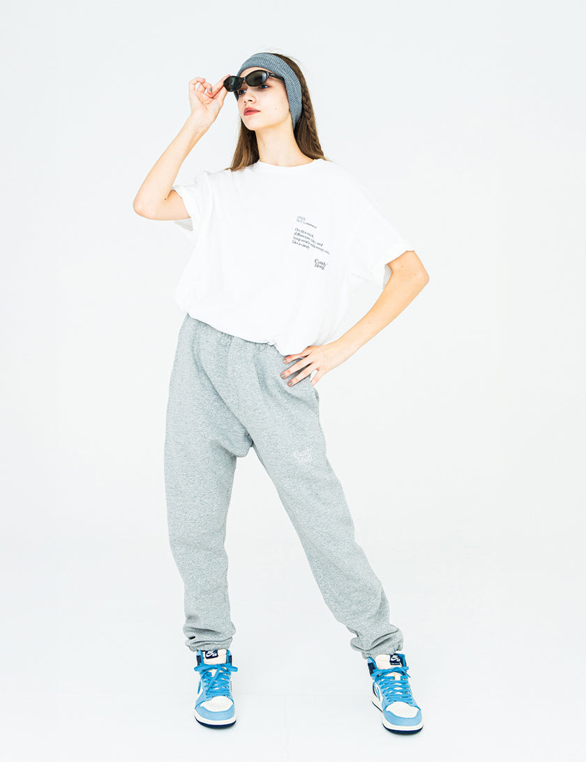 BASIC LOGO SWEAT PANTS (GRAY) - CandyHoop