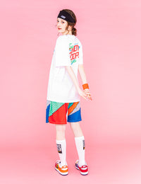 NEON SIGN LOGO DRY TEE 2 (WHITE×RED) - CandyHoop