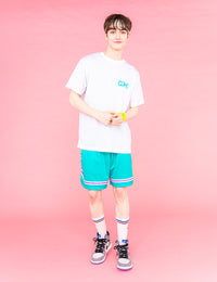 BRISK LOGO DRY TEE (WHITE×BLUE) - CandyHoop