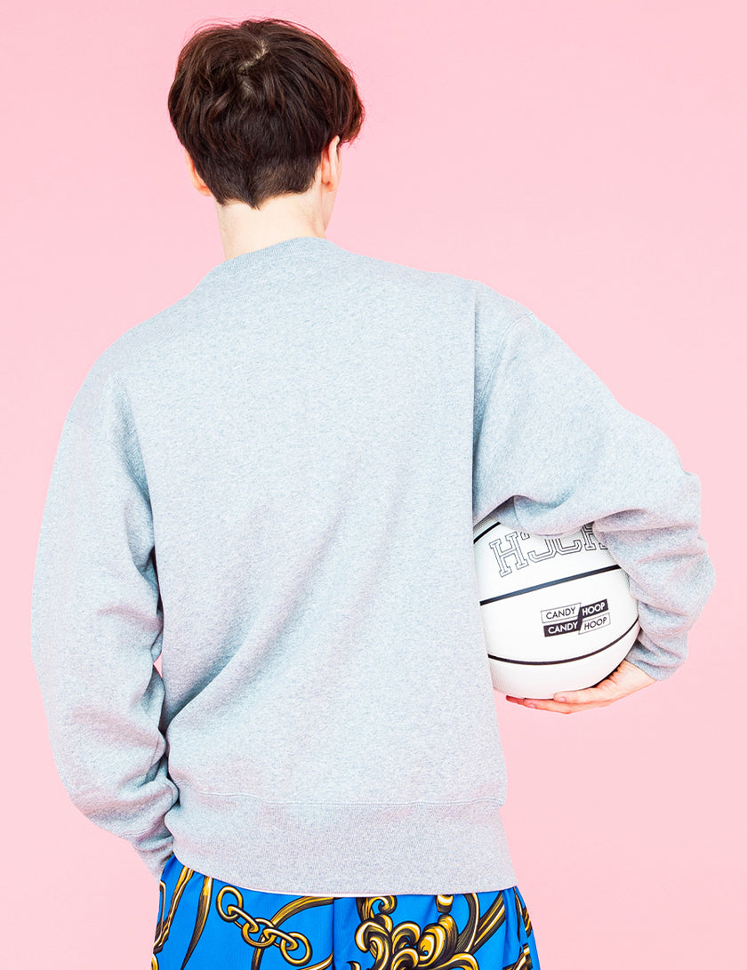 EMBROIDERY LOGO SWEAT (GRAY) - CandyHoop
