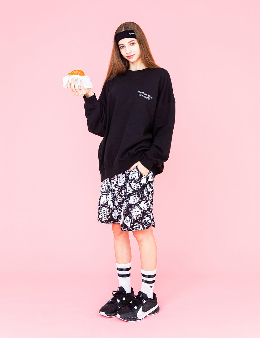 EMBROIDERY LOGO SWEAT (BLACK) - CandyHoop