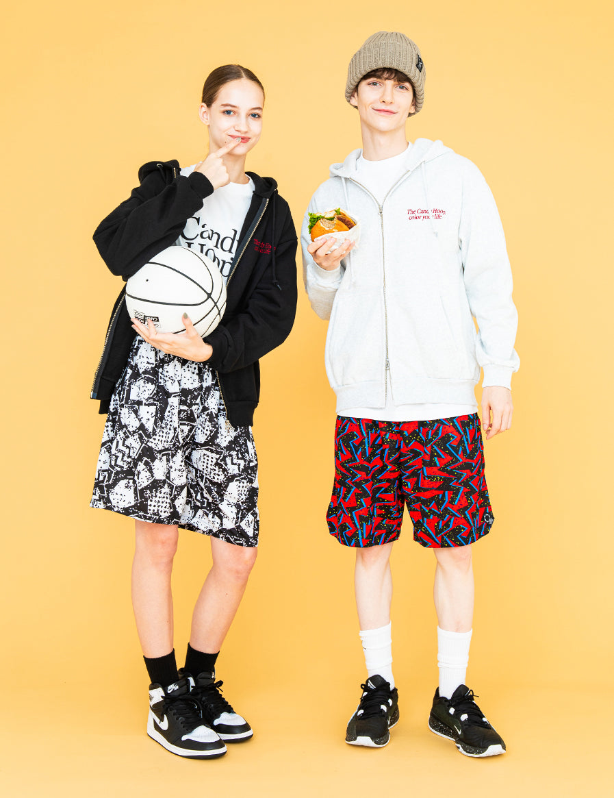 EMBROIDERY LOGO ZIP HOODIE (BLACK)