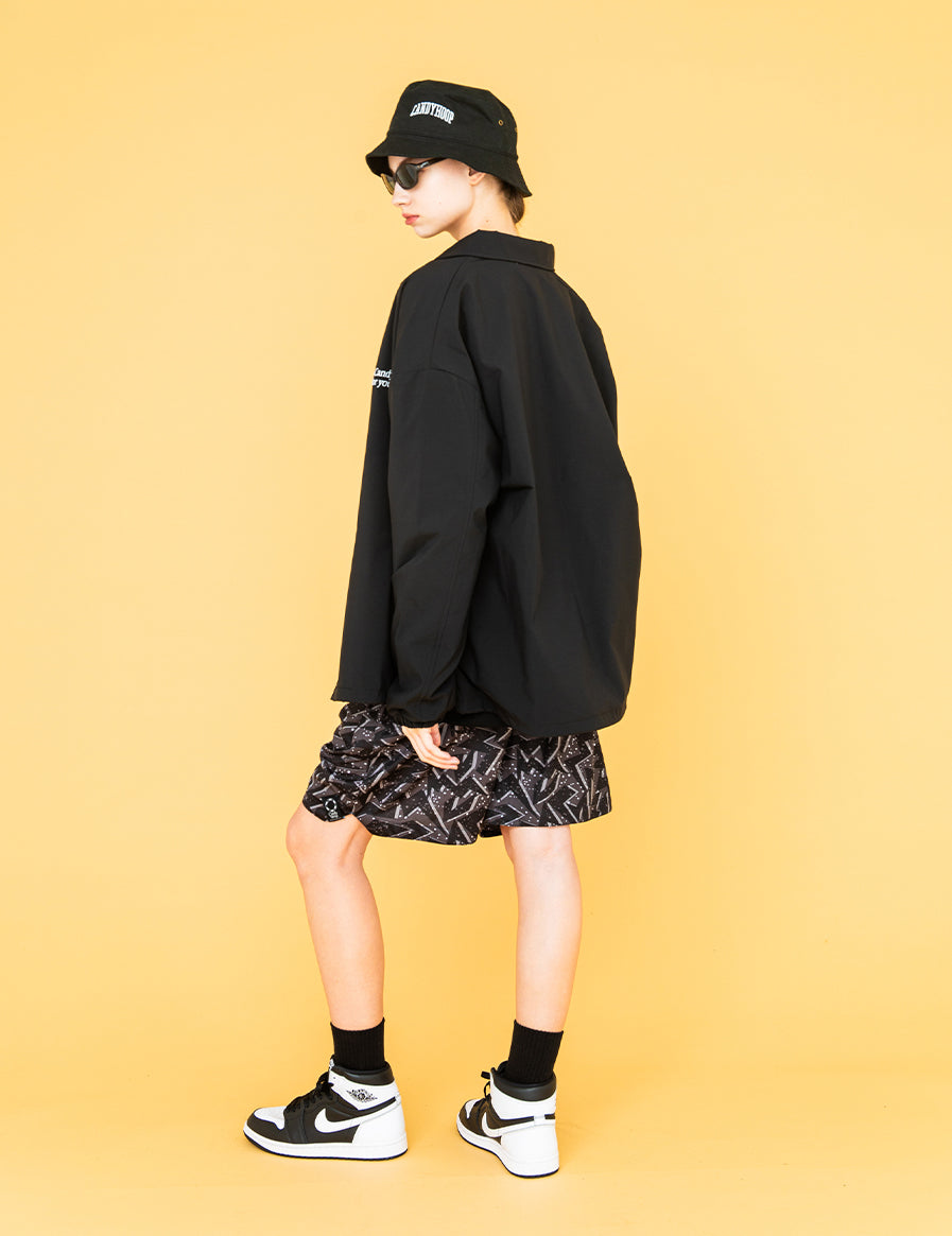 EMBROIDERY LOGO COACH JACKET (BLACK)