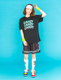 STACKED LOGO DRY TEE (BLACK×GREEN) - CandyHoop