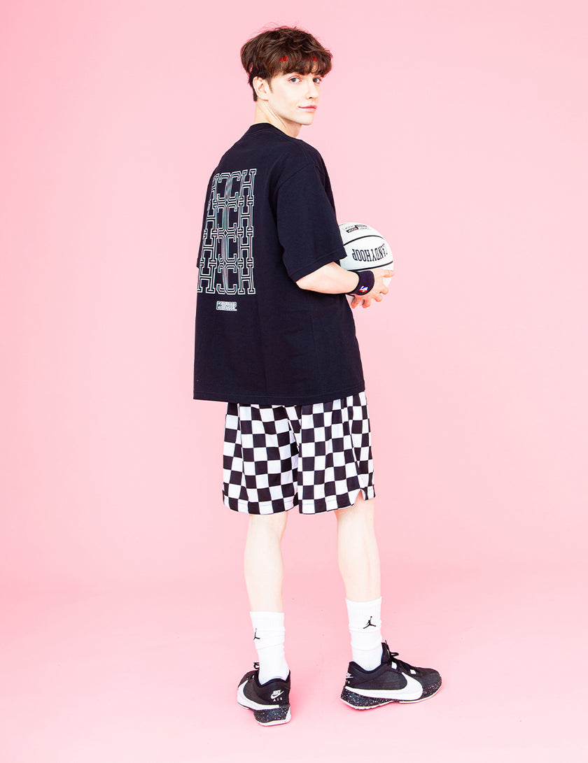 MONOGRAM COTTON TEE (BLACK) - CandyHoop