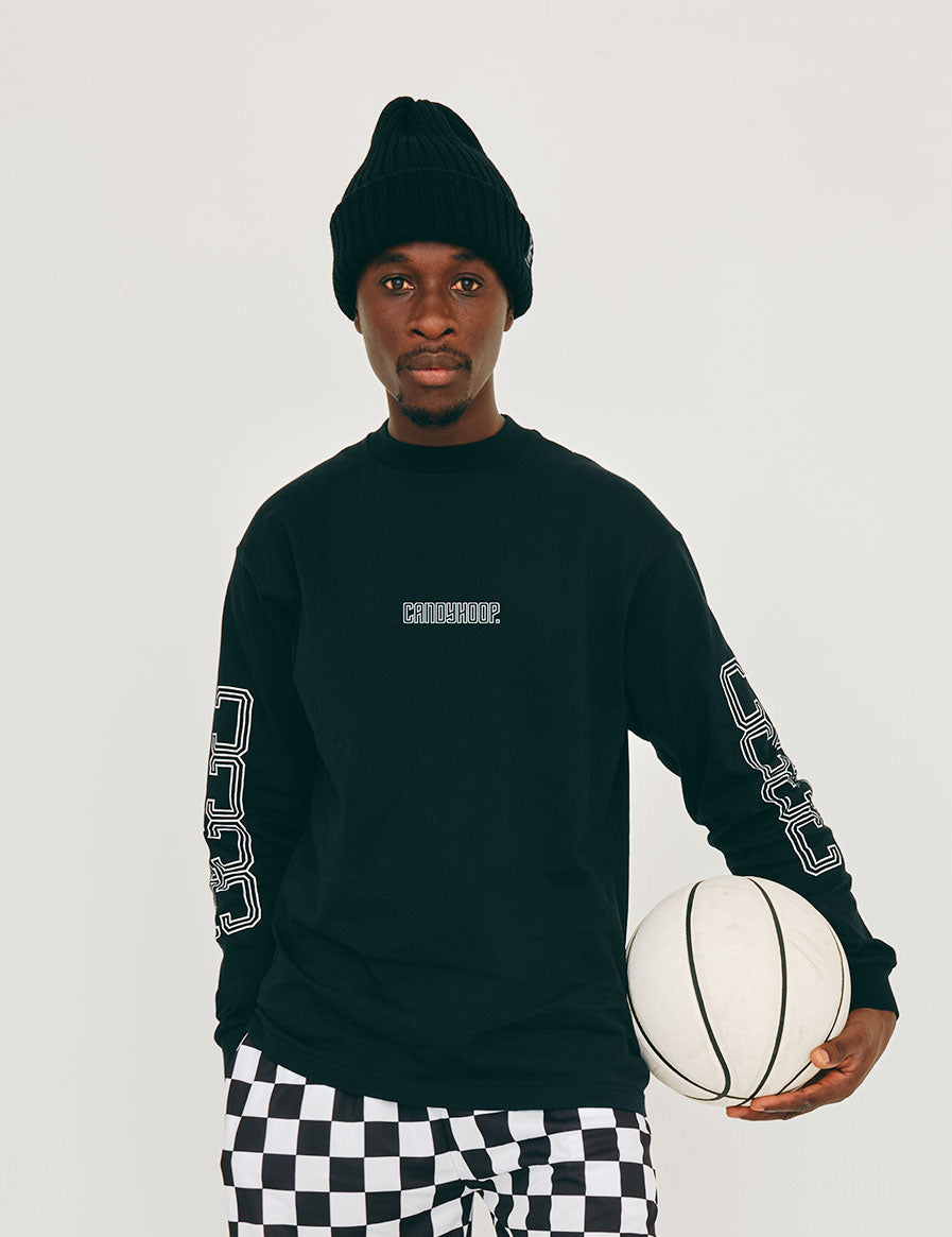 MONOGRAM LONG SLEEVE TEE (BLACK) - CandyHoop