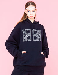 MONOGRAM HOODIE (BLACK) - CandyHoop