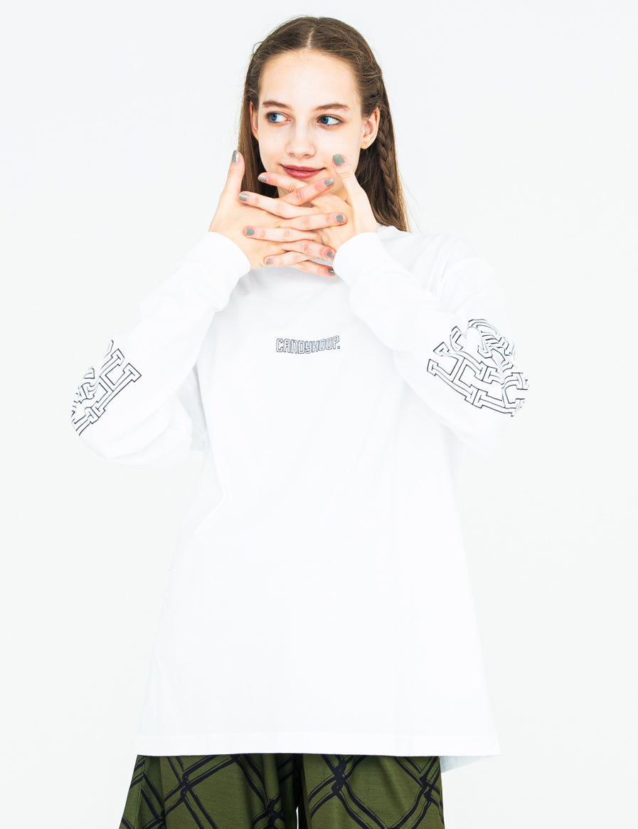 MONOGRAM LONG SLEEVE TEE (WHITE) - CandyHoop